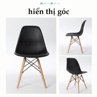 Ghế ăn Ghế có tựa lưng bằng nhựa, ghế văn phòng hiện đại, chân gỗ sồi, dễ vệ sinh, nhiều màu sắc để lựa chọn