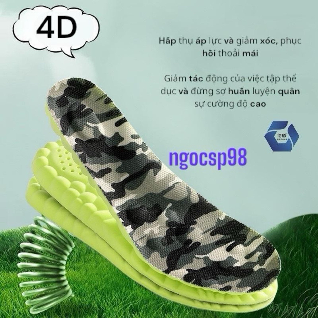 lót giầy cao su non 4D công nghệ 2026 ,huấn luyện tân binh cho các chú bộ đội,lót hỗ trợ giảm chấn giảm áp lực đi êmchân