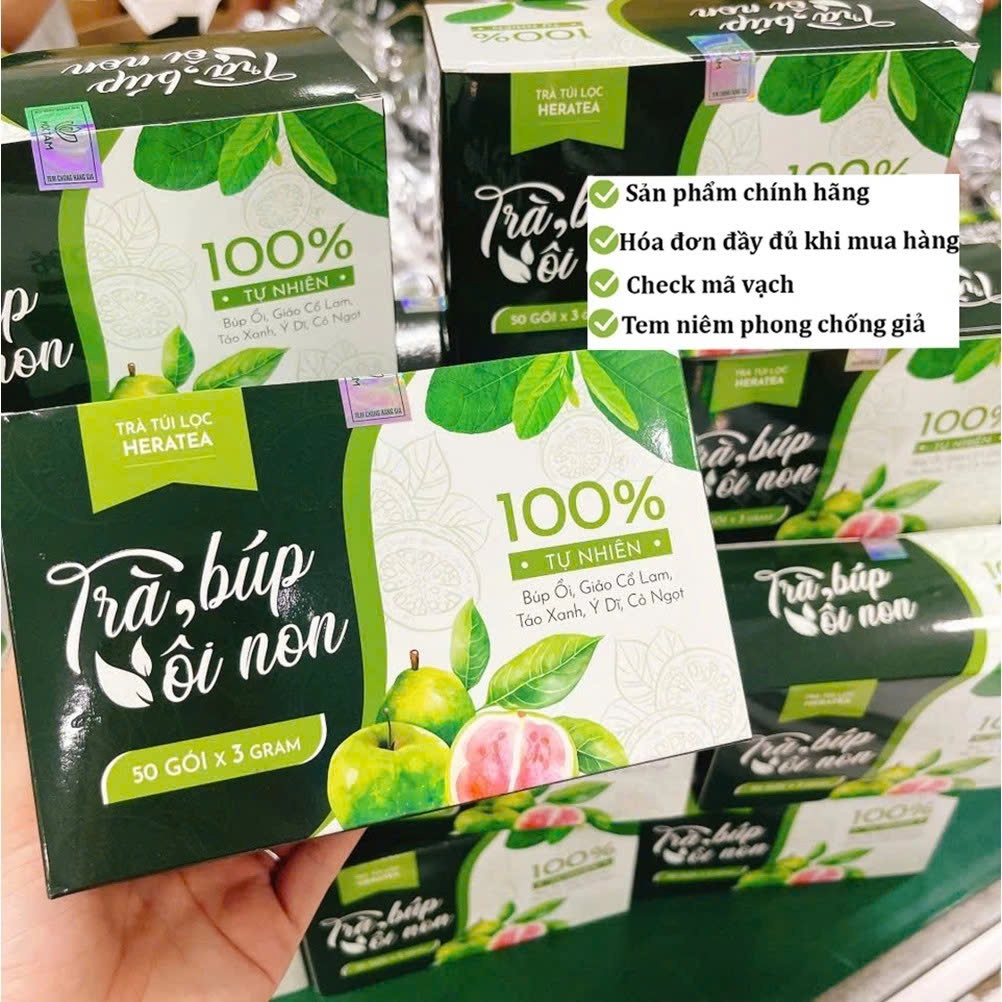 ✅ [Chính Hãng] Trà giảm cân Búp Ổi Non Heratea Hộp 50 Gói ✅ Trà giảm béo tiêu mỡ thanh lọc cơ thể ngăn ngừa tiểu đường