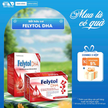 [Chính hãng] TPBVSK Sắt (III) hữu cơ - FELYTOL DHA - Bổ sung sắt, giảm nguy cơ thiếu máu cho trẻ em, người lớn, PNMT