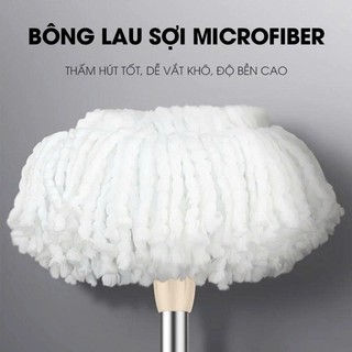(Nâng cấp) Bộ lau nhà xoay 360 độ Bonbox BCT704 - Kèm thùng vắt có 2 bánh xe, lồng inox