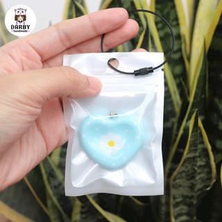(Worry Stone LOẠI CAO CẤP) - Móc khóa đồ chơi giảm căng thẳng, lo lắng - Trái Tim Cúc Họa Mi xanh trời