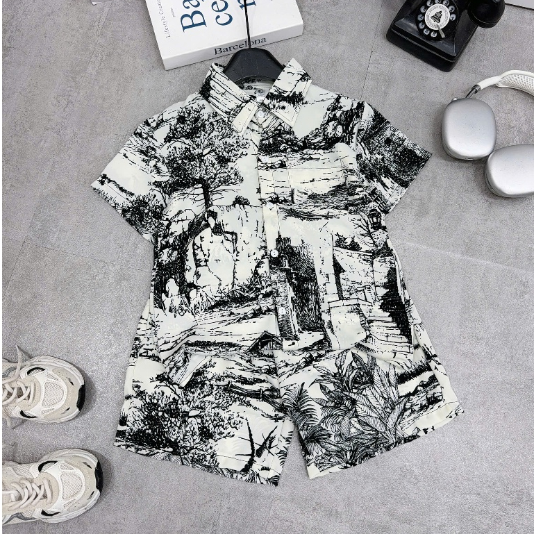 BỘ SƠ MI LỤA HÀN Cho Bé Trai, Chất Lụa Hàn Mềm Mịn, Thoáng Mát, Không Nhăn hay Bai Xù, Size từ 17-60kg