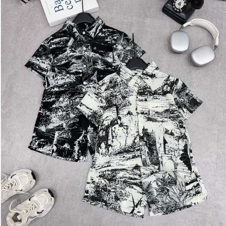 BỘ SƠ MI LỤA HÀN Cho Bé Trai, Chất Lụa Hàn Mềm Mịn, Thoáng Mát, Không Nhăn hay Bai Xù, Size từ 17-60kg