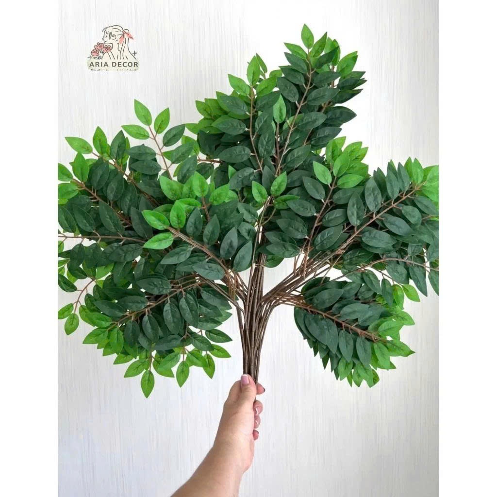 Cành Lá Khế Giả Trang Trí dài 60cm gồm 3 nhánh Trang Trí Làm Cây Giả, Tiểu cảnh, Quán Cafe – Lớp học - Studio