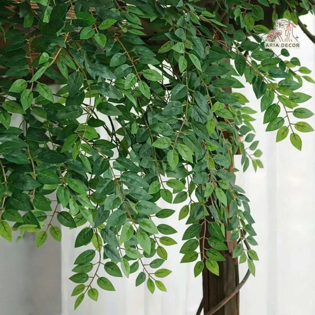 Cành Lá Khế Giả Trang Trí dài 60cm gồm 3 nhánh Trang Trí Làm Cây Giả, Tiểu cảnh, Quán Cafe – Lớp học - Studio
