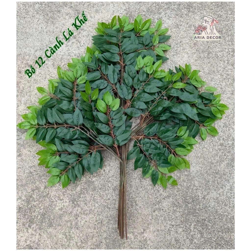 Cành Lá Khế Giả Trang Trí dài 60cm gồm 3 nhánh Trang Trí Làm Cây Giả, Tiểu cảnh, Quán Cafe – Lớp học - Studio