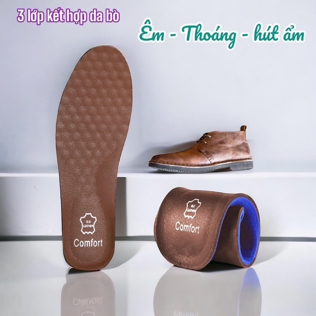 lót giầy da bò dành cho nam nữ,dùng lót giày da giày tây,giày da của nữ cấu trúc 3lớp êm bám trắc thấm hút công nghệ2026