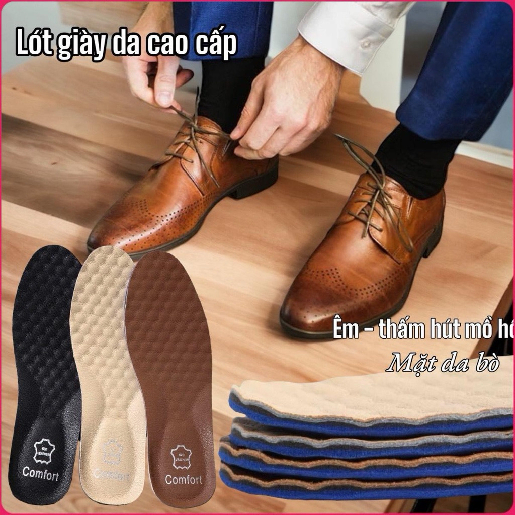 lót giầy da bò dành cho nam nữ,dùng lót giày da giày tây,giày da của nữ cấu trúc 3lớp êm bám trắc thấm hút công nghệ2026