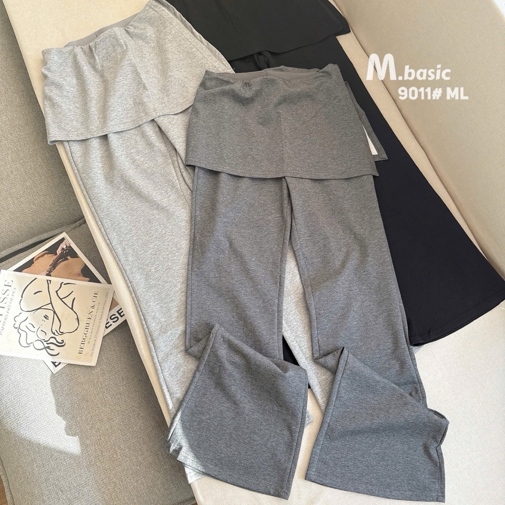 Quần Dài Nữ Dáng Micro Slim Ống Loe Thiết Kế Giả Váy Chất Cotton Mịn Mát Q.Zhau Siêu Đẹp Hot Trend - SANA CLOSET #9011