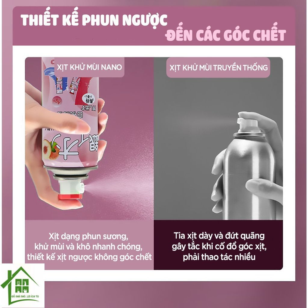 Chai xịt khử mùi giày dép Nano Bạc diệt khuẩn cho nam nữ, bình sịt hết mùi hôi chân, tất, vớ.