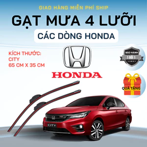 Gạt Mưa Ô Tô HONDA CITY, CRV, CIVIC, HRV, BRV, BRIO, JAZZ ...Silicon 4 Lưỡi Gạt Sạch Êm. 4L