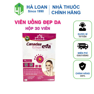 Viên uống Collagen Canadas Eva - Hỗ trợ làm đẹp da, da trắng mịn, hạn chế lão hóa (Hộp 30 viên)