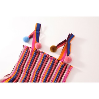 Set Bộ Bé Gái, Set Bộ Thiết Kế Áo 2 Dây Kèm Quần Suông Phối Cục Bông Dễ Thương Chất Liệu Cotton