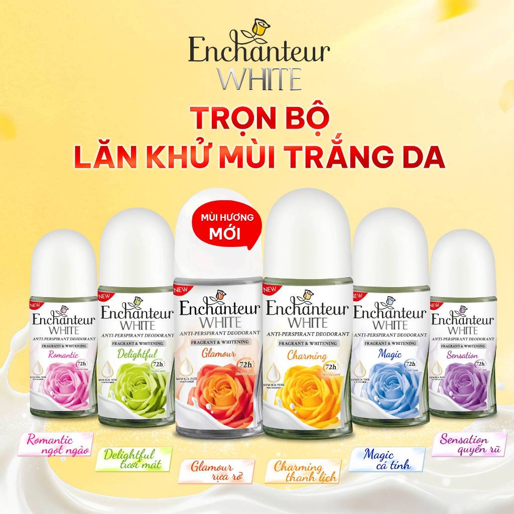 [DEBUT T7] Lăn khử mùi Serum / Trắng da / Hương nước hoa Enchanteur 50ml / 65ml - LIVE