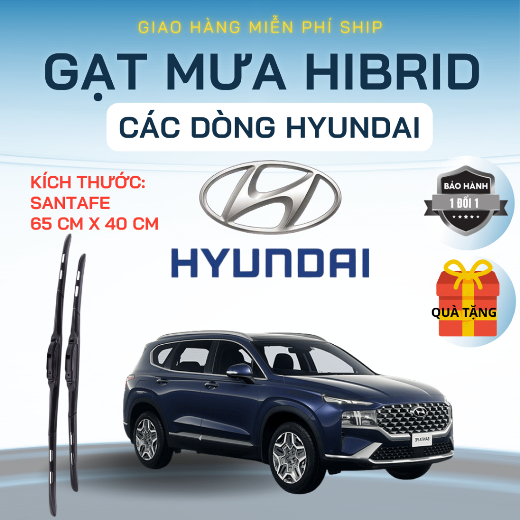 Gạt Mưa Ô Tô HYUNDAI SANTAFE, TUCSON, ACCENT, ELANTRA PORTER... Lưỡi Silicon NANO Gạt Sạch Êm.3K