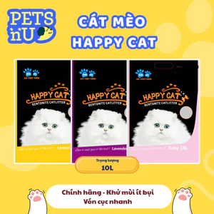 Cát Đất Sét Vệ Sinh Happy Cat Cho Mèo 10L