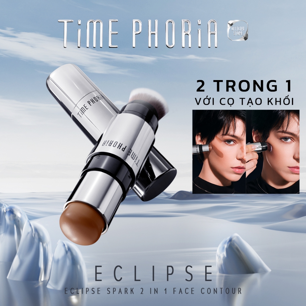 Bút tạo khối Time Phoria Contour 2in1 hiệu ứng 3D thon gọn mặt chuẩn màu lâu trôi trang điểm tự nhiên