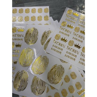 Tem Nhũ Vàng gold , nhũ bạc, nhũ 7 mẫu , nhũ đỏ cao cấp Nổi 3D DTF , sang trọng tinh tế, tem dán cao cấp