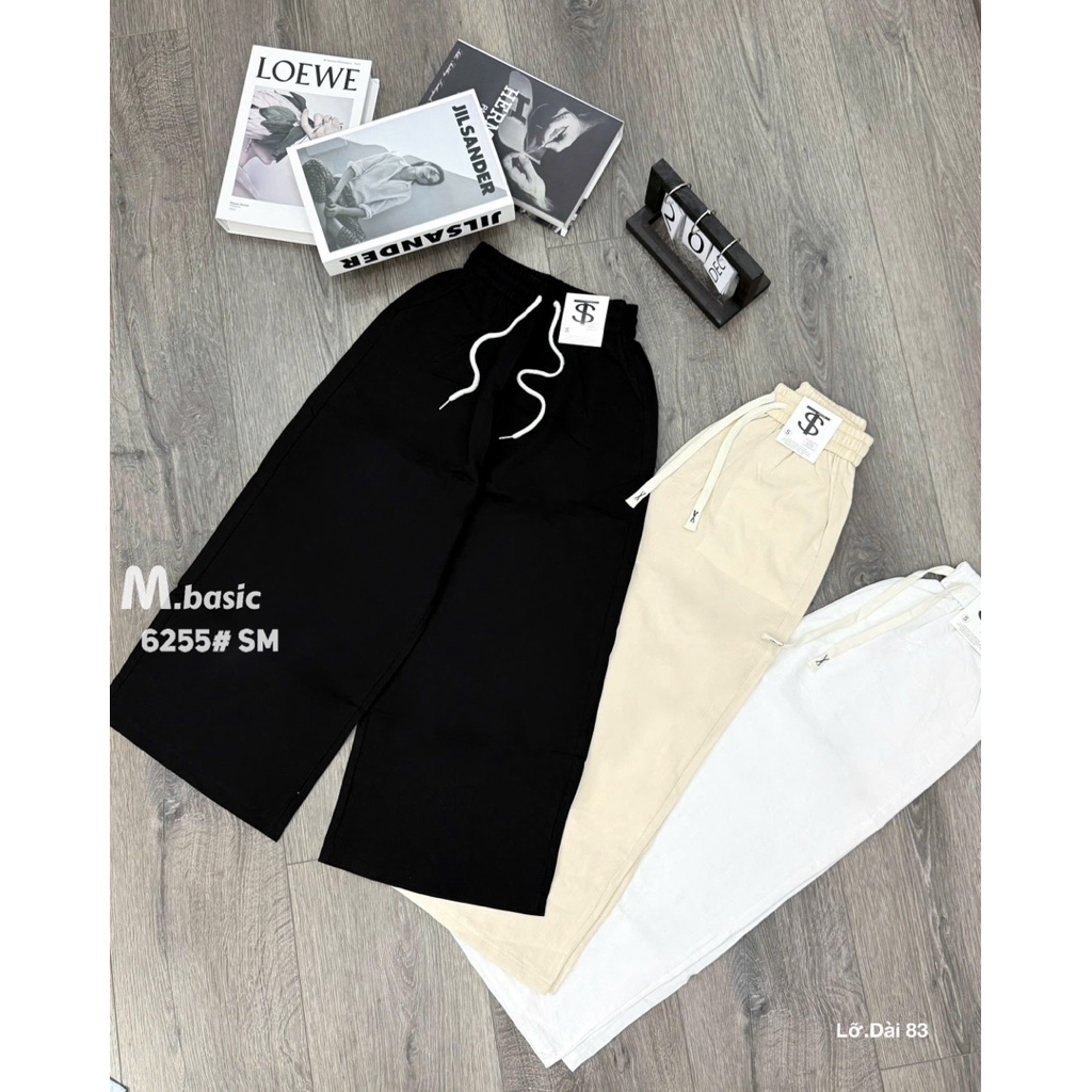 Quần Đũi Nữ Dáng Suông Lửng, Quần Ống Rộng Nữ Chất Đũi Mềm Mát Cạp Cao Hack Dáng | SANA CLOSET #6255