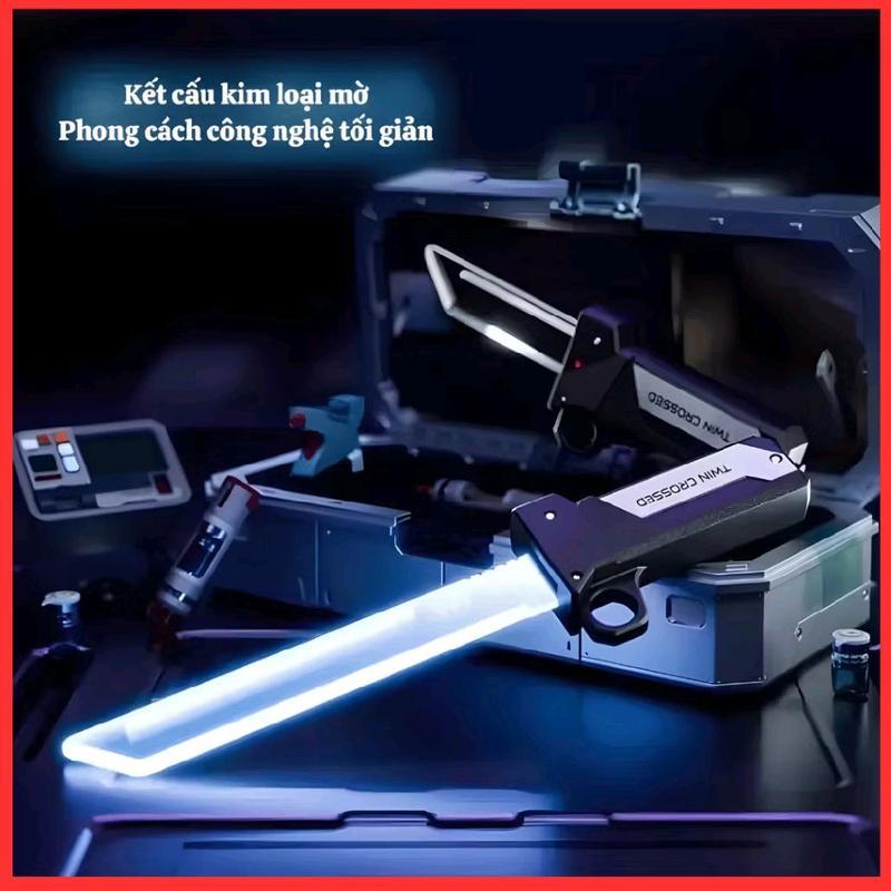 Bộ 2 kiếm ánh sáng LED thu gọn cho bé – Đồ chơi phát sáng ghép nối kiếm đôi