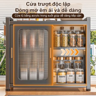 Tủ bếp cửa trượt thông minh đa năng Tiết kiệm không gian Chịu lực tốt Dễ sử dụng Phù hợp nhà bếp nhỏ & căn hộ