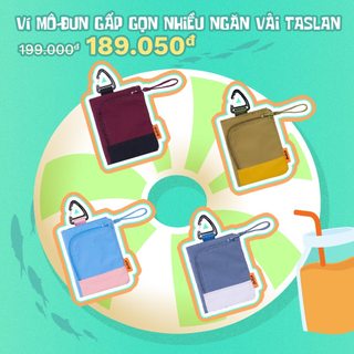 3PhầnTư - Ví Mô-đun Đa NăngGấp Gọn Nhiều Ngăn Vải Dù Gió Nhăn [ Không Kèm Dây Đeo] - APSU25001