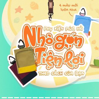 3PhầnTư - Ví Mô-đun Đa NăngGấp Gọn Nhiều Ngăn Vải Dù Gió Nhăn [ Không Kèm Dây Đeo] - APSU25001