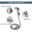 BỘ VÒI XỊT VỆ SINH INOX XI CAO CẤP - Lực Nước Mạnh, Kèm Dây 1M2 Và Đế Cài