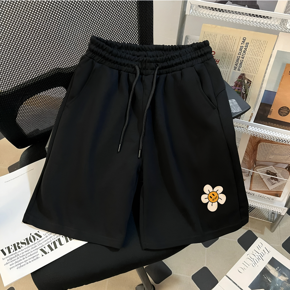 Quần Short Unisex Mặt Cười Mới Vải Cotton Da Cá Cao Cấp Nam Nữ - QSDR3W