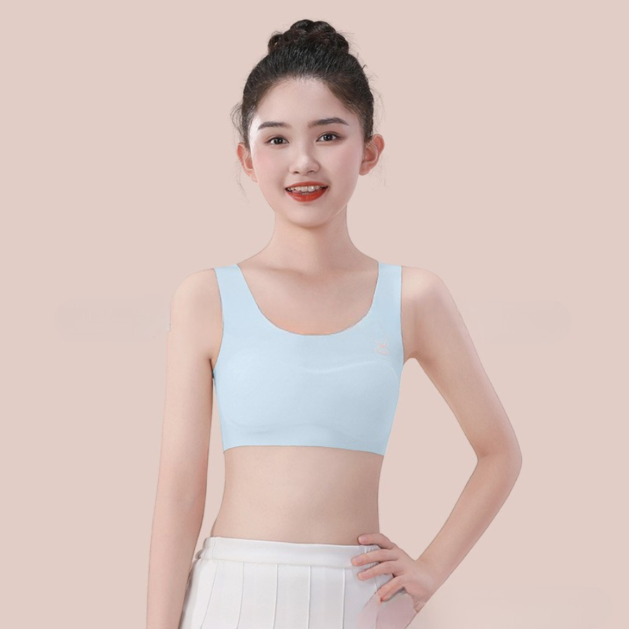 áo lót lá, áo ngực nữ học sinh chất liệu su lụa thông hơi, được không viền không đường may, lót trước cố định mã 2209
