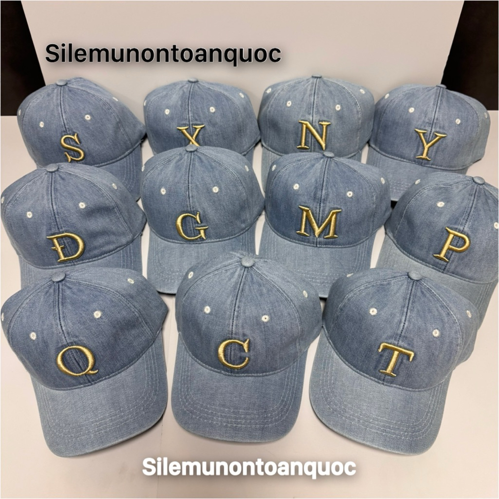 Mũ kết jean 18 chữ cái cho bé 3-8 tuổi - Nón lưỡi trai rin thêu thời nỗi nhiều chữ cho bé siêu đẹp