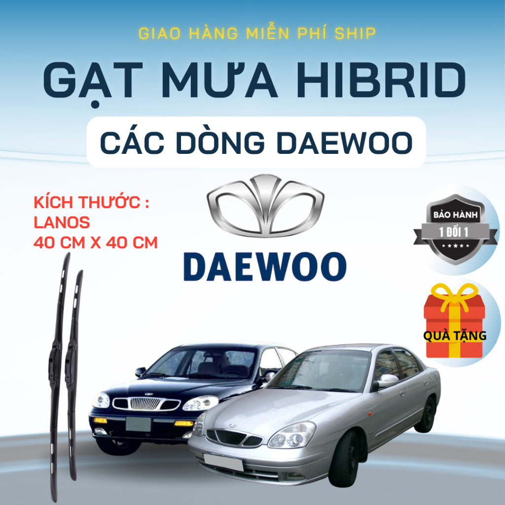Gạt Mưa Ô Tô DAEWOO LANOS, MATIZ, LEGANZA, LACETI, GENTRA, MATIZ, Loại Silicon Nano Lưỡi Gạt Sạch Êm