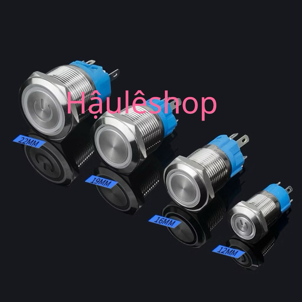 Công tắc led 12-24v lắp ổ khoá yên mầu xanh dương kèm jack cắm