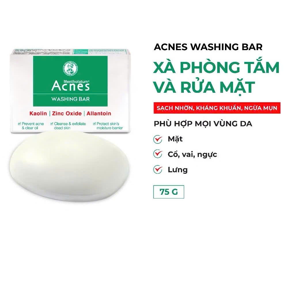 Xà phòng ngăn ngừa mụn Acnes Washing Bar 75g