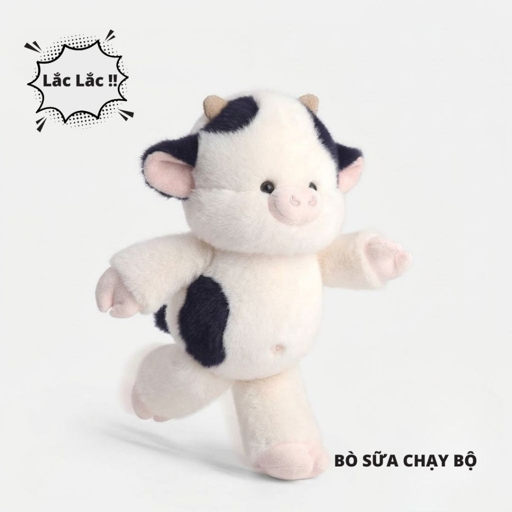 Gấu Bông Chạy Bộ Cáo,Bò Sữa,Voi,Chuột 55Cm Lông Tơ Mềm Mại, Thú Nhồi Bông Con Vật Chân Đu Đưa Vui Nhộn Quà Tặng Cho Bé