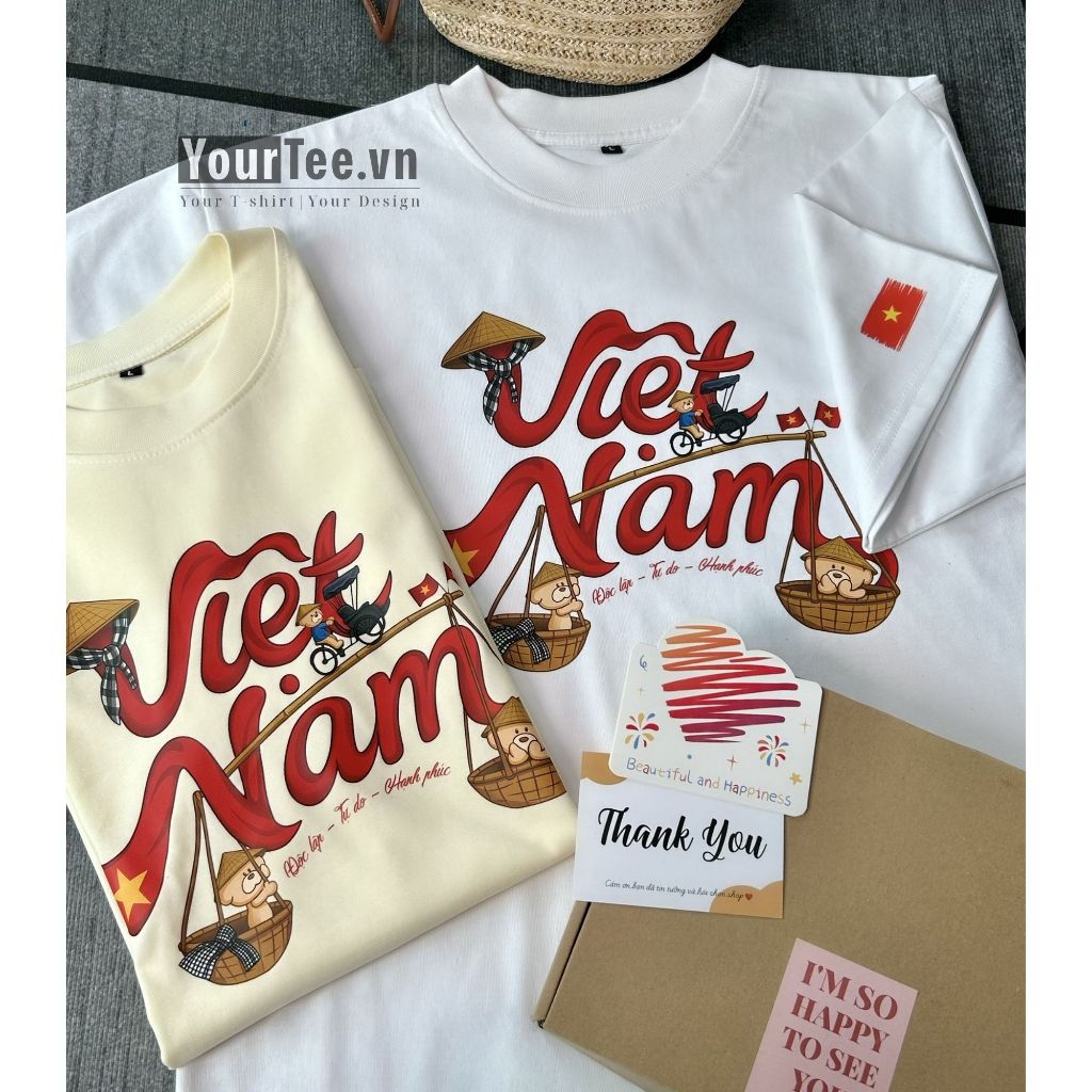 [ÁO THUN VIỆT NAM] Áo Thun Việt Nam Gấu Xích Lô Chất Liệu Cotton 100% Siêu Đẹp YTVN2601
