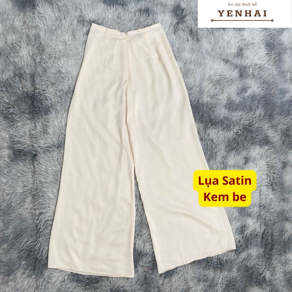 Quần dài mặc kèm với áo dài cách tân chất lụa Satin