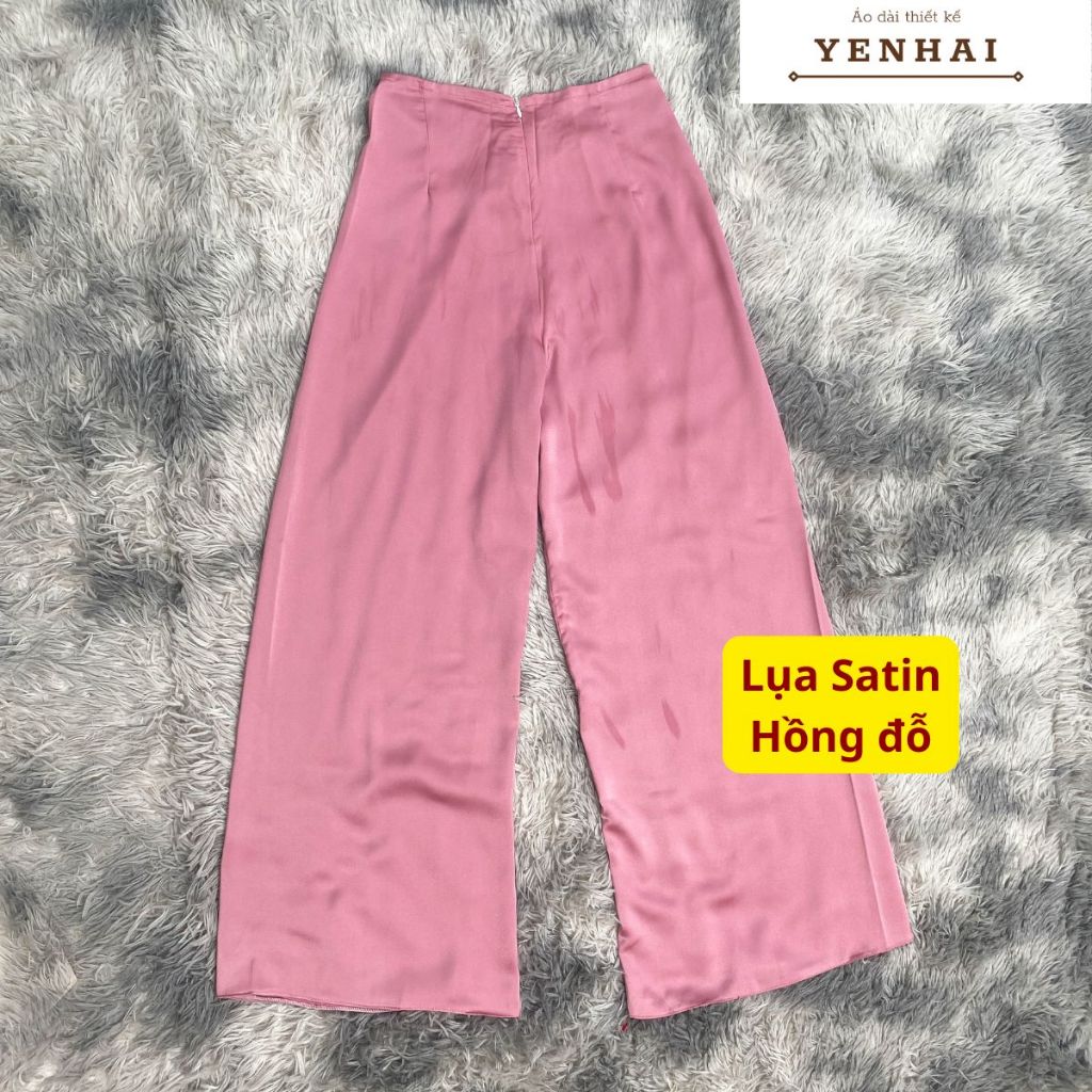 Quần dài mặc kèm với áo dài cách tân chất lụa Satin