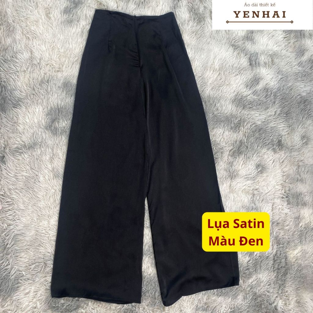 Quần dài mặc kèm với áo dài cách tân chất lụa Satin