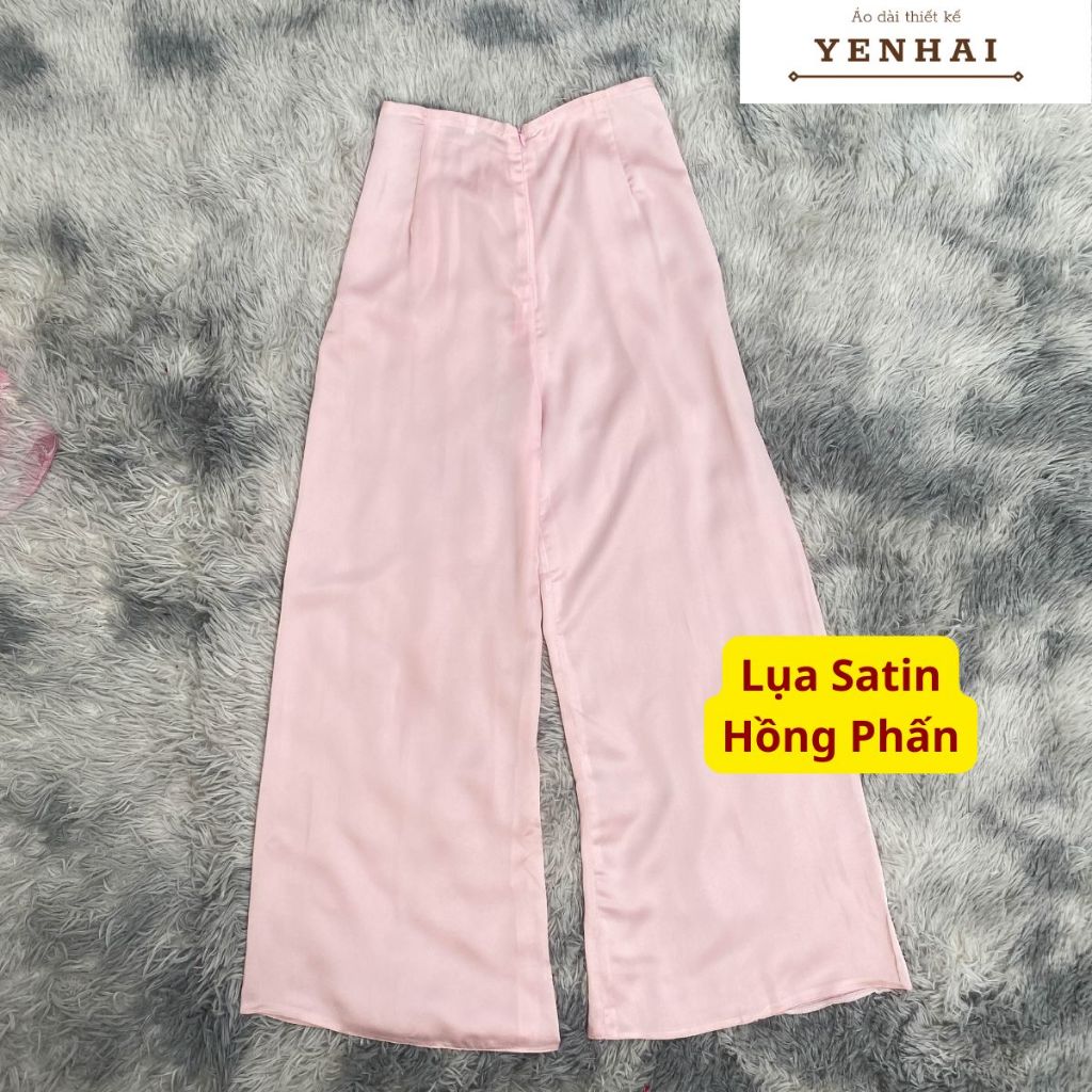 Quần dài mặc kèm với áo dài cách tân chất lụa Satin