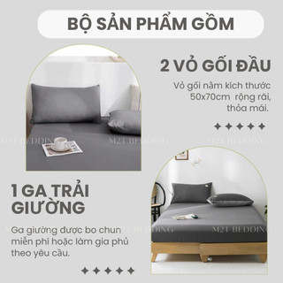 Bộ ga giường và vỏ gối Cotton Tici M2T Bedding - ga gối phong cách Hàn Quốc đủ size drap nệm