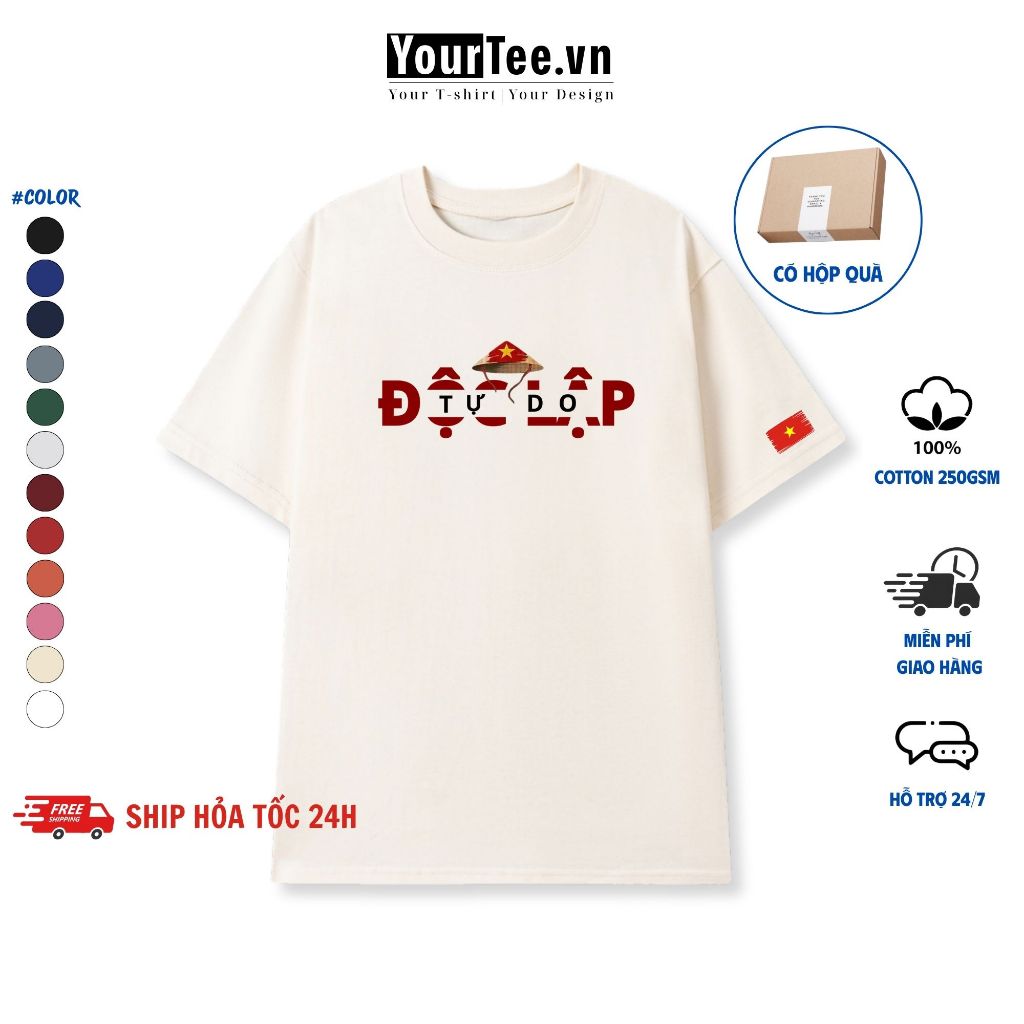 [ÁO THUN VIỆT NAM] Áo Thun Việt Nam Độc Lập - Ấm No Chất Liệu Cotton 100% Thoáng Mát YTVN2602