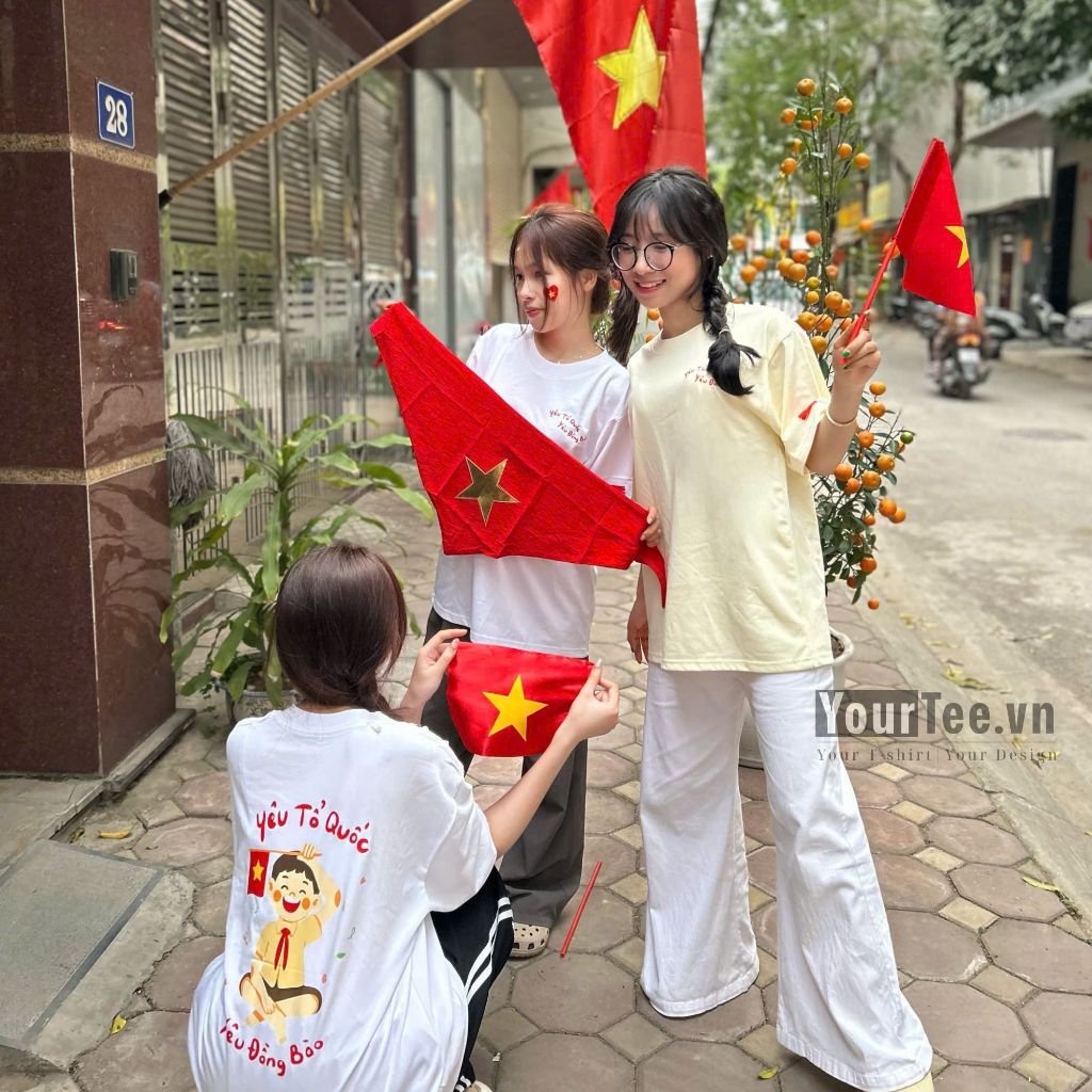[ÁO THUN YÊU TỔ QUỐC VIỆT NAM] Áo Thun Việt Nam Thấm Hút Mồ Hôi Chất Liệu Cotton 100% 250GSM Thấm Hút Mồ Hôi YTVN2604