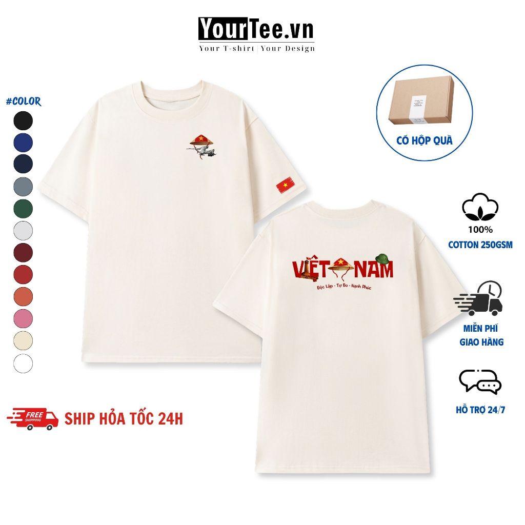 [ÁO THUN VIỆT NAM] Áo Thun Việt Nam Thoáng Mát Chất Liệu Cotton 100% Thấm Hút Mồ Hôi YTVN2605