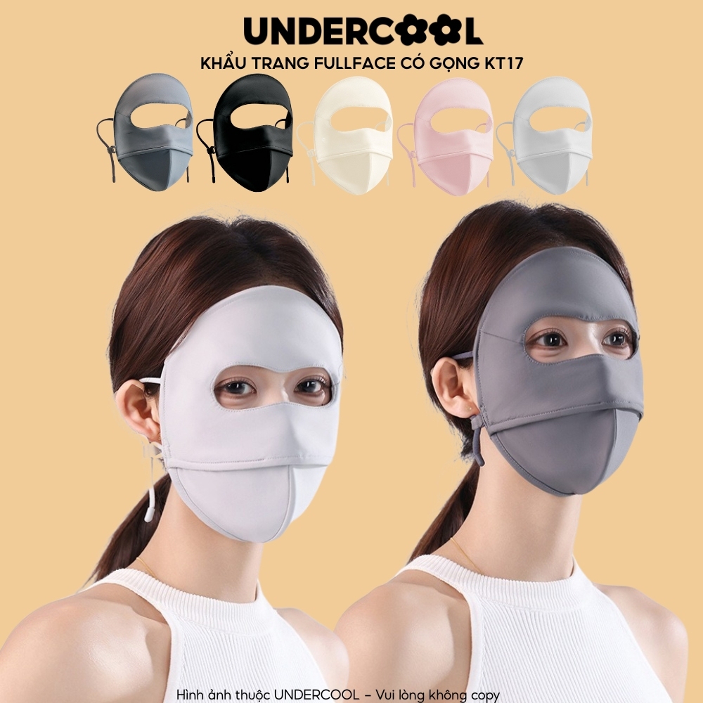 Khẩu trang fullface có gọng chống nắng UPF100+ UNDERCOOL, toàn mặt thiết kế 3D mát lạnh, chống tia UV KT17