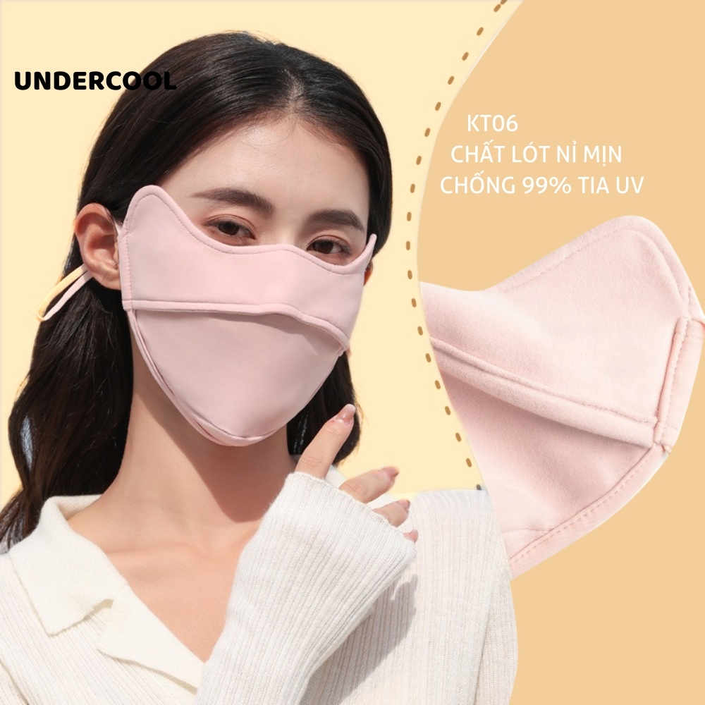 Khẩu Trang Thời Trang Unisex Cao Cấp UNDERCOOL Vải Nỉ Mềm Dây Đeo Rút Co Giãn Kháng Khuẩn, Chống Tia UV Dày Dặn - KT06