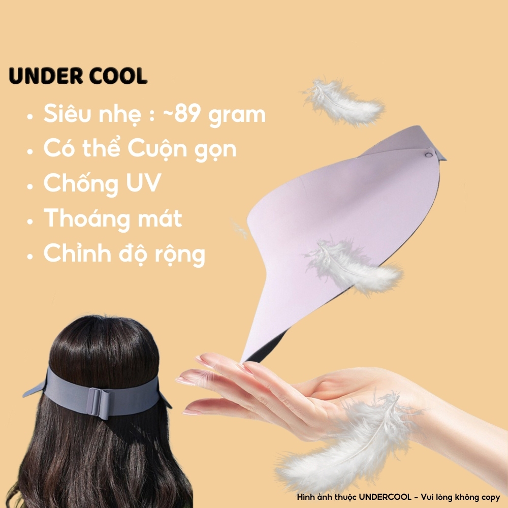 Mũ Chống Nắng nửa đầu chống nắng UNDERCOOL Nón Nữ Nửa Đầu rộng vành Chống UV UPF50+ Năng Động Trẻ Trung  MU04