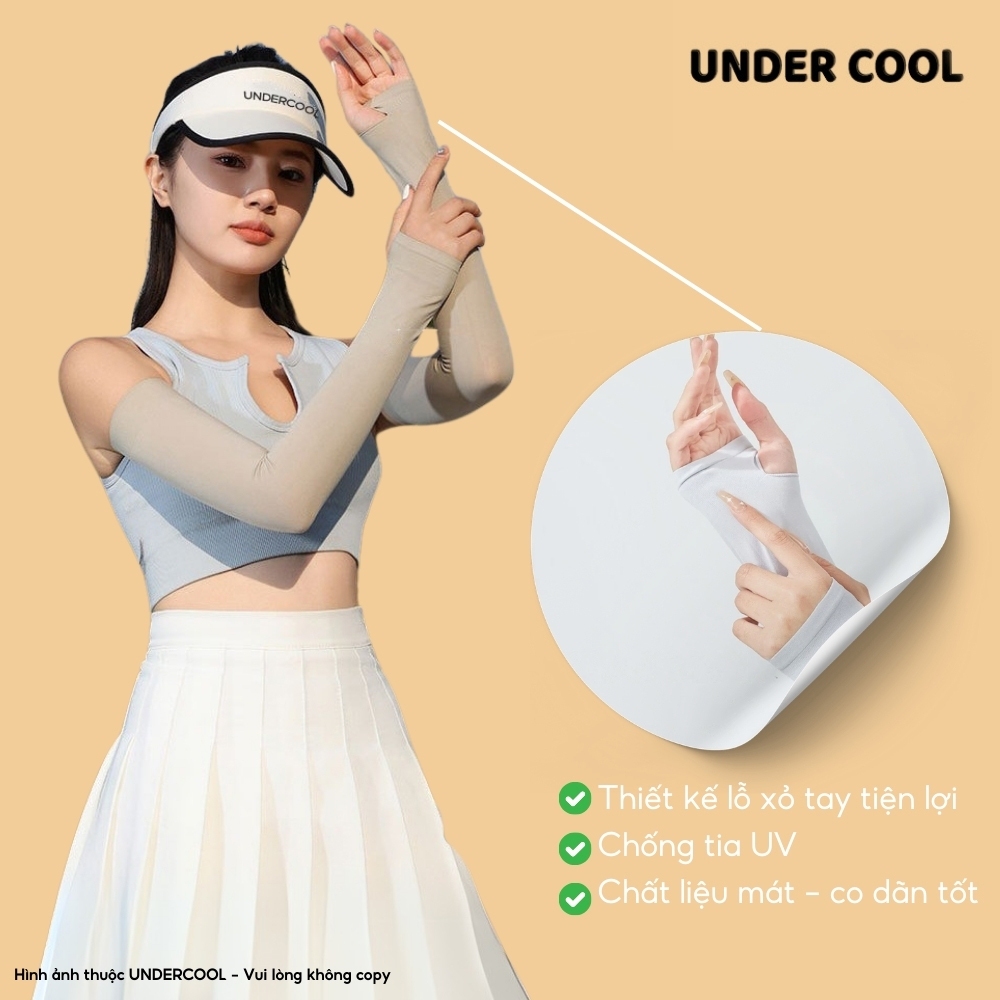 Ống Tay Cotton Chống Nắng UNDERCOOL Chống tia UV đi nắng mầu basic trơn thời trang chống UPF50+ OT05