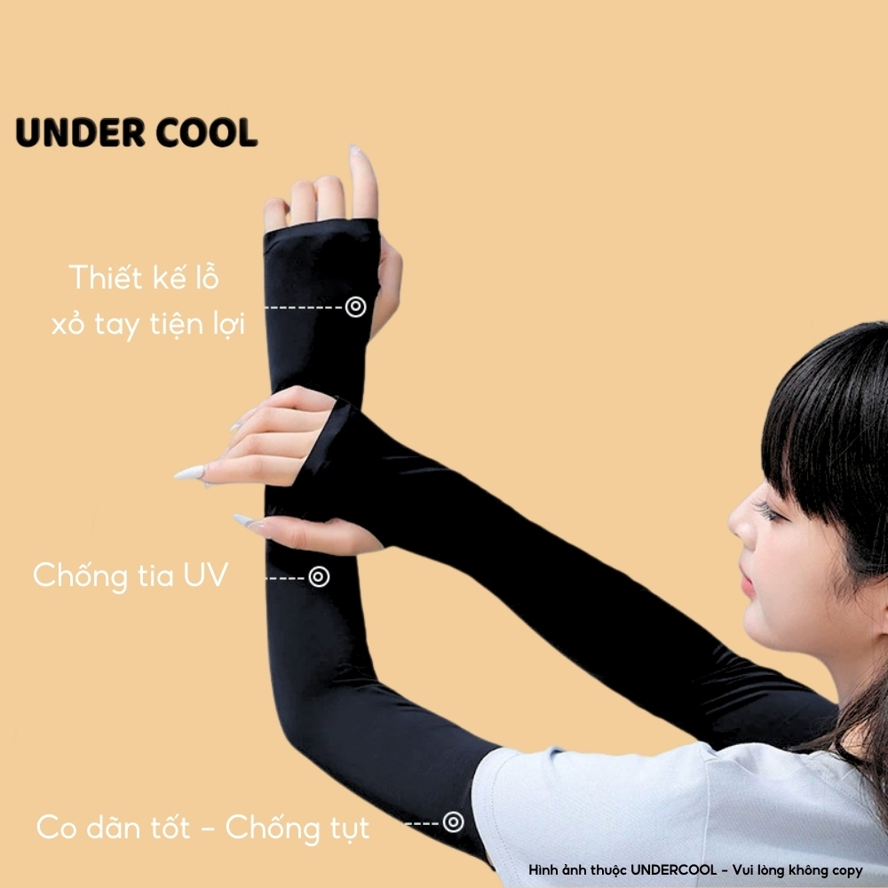 Ống Tay Cotton Chống Nắng UNDERCOOL Chống tia UV đi nắng mầu basic trơn thời trang chống UPF50+ OT05